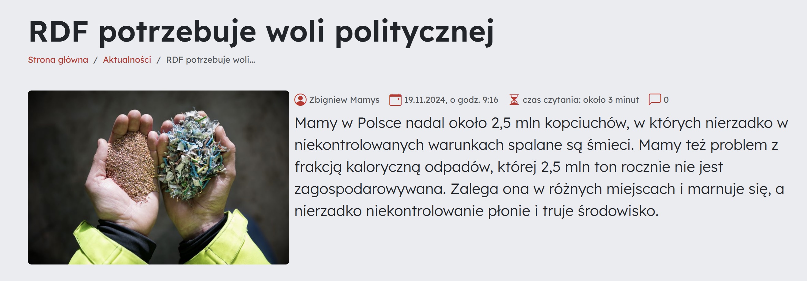 RDF potrzebuje woli politycznej!